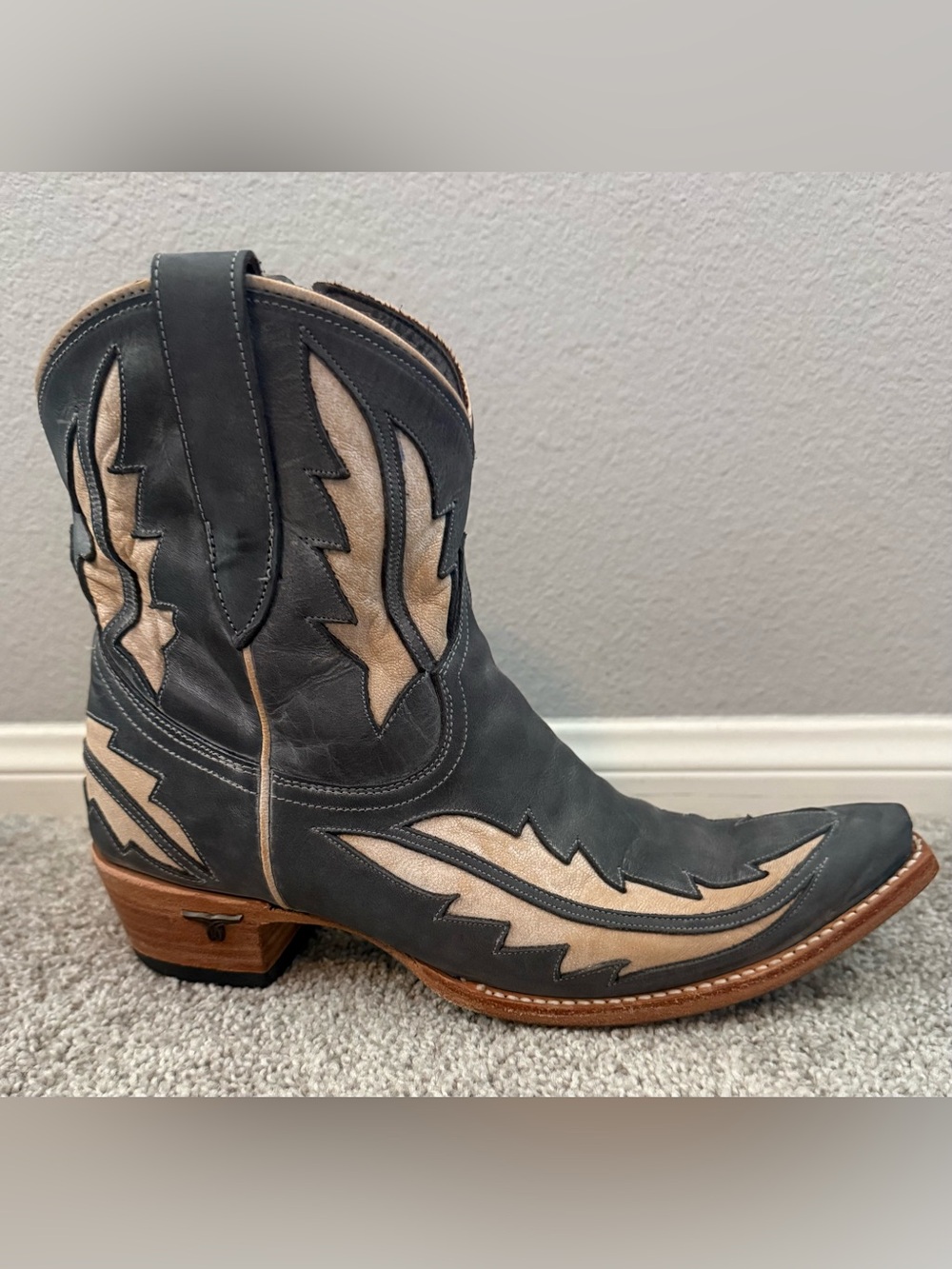 Lane Boots Western Leather Ankle Booties Sz 10